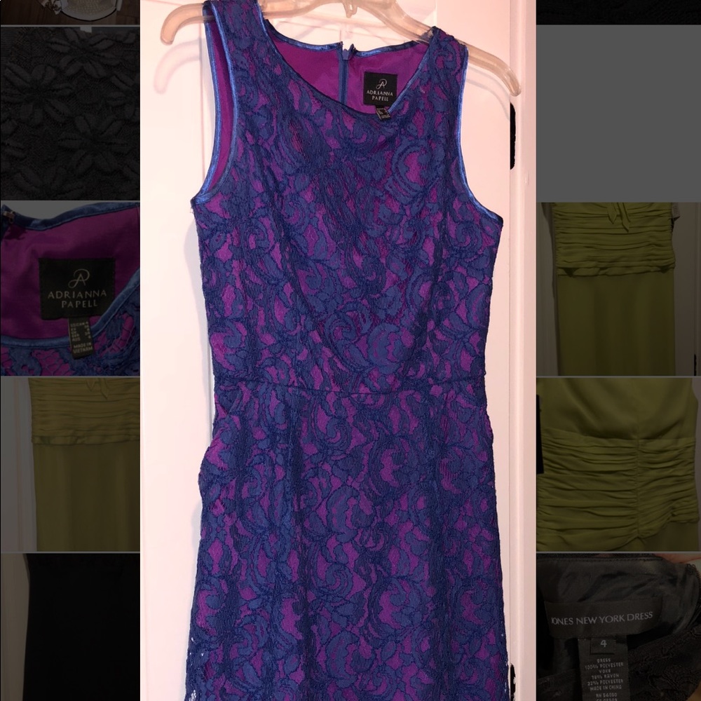 Adrianna Papell Purple Lace Dress